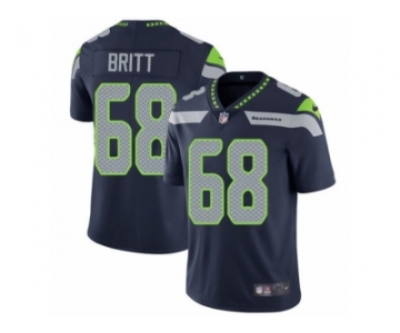 Youth Nike Seattle Seahawks #68 Justin Britt Vapor Untouchable Limited Steel Blue Team Color NFL Jersey