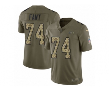 Youth Nike Seattle Seahawks #74 George Fant Limited Olive Camo 2017 Salute to Service NFL Jersey