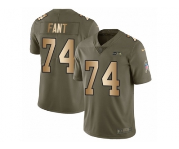 Youth Nike Seattle Seahawks #74 George Fant Limited Olive Gold 2017 Salute to Service NFL Jersey