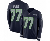 Youth Nike Seattle Seahawks #77 Ethan Pocic Limited Navy Blue Therma Long Sleeve NFL Jersey