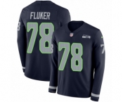 Youth Nike Seattle Seahawks #78 D.J. Fluker Limited Navy Blue Therma Long Sleeve NFL Jersey