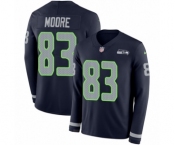 Youth Nike Seattle Seahawks #83 David Moore Limited Navy Blue Therma Long Sleeve NFL Jersey