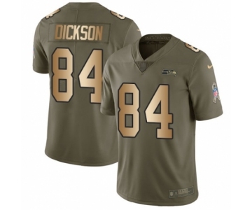 Youth Nike Seattle Seahawks #84 Ed Dickson Limited Olive Gold 2017 Salute to Service NFL Jersey