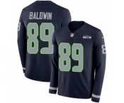 Youth Nike Seattle Seahawks #89 Doug Baldwin Limited Navy Blue Therma Long Sleeve NFL Jersey