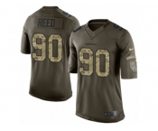 Youth Nike Seattle Seahawks #90 Jarran Reed Limited Green Salute to Service NFL Jersey