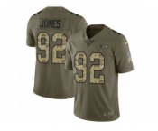 Youth Nike Seattle Seahawks #92 Nazair Jones Limited Olive Camo 2017 Salute to Service NFL Jersey