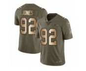 Youth Nike Seattle Seahawks #92 Nazair Jones Limited Olive Gold 2017 Salute to Service NFL Jersey