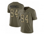 Youth Nike Seattle Seahawks #94 Malik McDowell Limited Olive Camo 2017 Salute to Service NFL Jersey