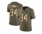 Youth Nike Seattle Seahawks #94 Malik McDowell Limited Olive Gold 2017 Salute to Service NFL Jersey