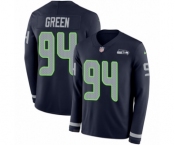 Youth Nike Seattle Seahawks #94 Rasheem Green Limited Navy Blue Therma Long Sleeve NFL Jersey