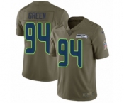 Youth Nike Seattle Seahawks #94 Rasheem Green Limited Olive 2017 Salute to Service NFL Jersey