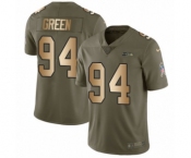 Youth Nike Seattle Seahawks #94 Rasheem Green Limited Olive Gold 2017 Salute to Service NFL Jersey