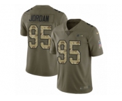 Youth Nike Seattle Seahawks #95 Dion Jordan Limited Olive Camo 2017 Salute to Service NFL Jersey