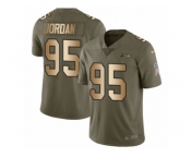 Youth Nike Seattle Seahawks #95 Dion Jordan Limited Olive Gold 2017 Salute to Service NFL Jersey