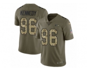 Youth Nike Seattle Seahawks #96 Cortez Kennedy Limited Olive Camo 2017 Salute to Service NFL Jersey