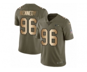 Youth Nike Seattle Seahawks #96 Cortez Kennedy Limited Olive Gold 2017 Salute to Service NFL Jersey