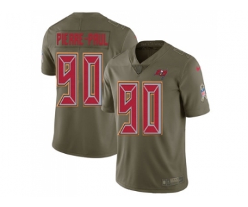 Youth Nike Tampa Bay Buccaneers #90 Jason Pierre-Paul Olive Stitched NFL Limited 2017 Salute to Service Jersey