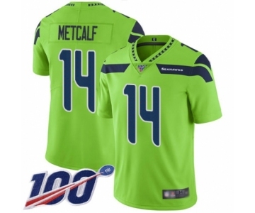 Youth Seattle Seahawks #14 D.K. Metcalf Limited Green Rush Vapor Untouchable 100th Season Football Jersey