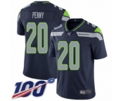 Youth Seattle Seahawks #20 Rashaad Penny Navy Blue Team Color Vapor Untouchable Limited Player 100th Season Football Jersey