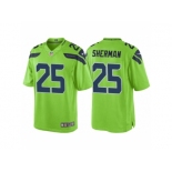 Youth Seattle Seahawks #25 Richard Sherman Green Color Rush Limited Jersey