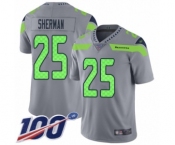 Youth Seattle Seahawks #25 Richard Sherman Limited Silver Inverted Legend 100th Season Football Jersey