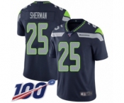 Youth Seattle Seahawks #25 Richard Sherman Navy Blue Team Color Vapor Untouchable Limited Player 100th Season Football Jersey