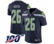 Youth Seattle Seahawks #26 Shaquill Griffin Navy Blue Team Color Vapor Untouchable Limited Player 100th Season Football Jersey