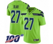 Youth Seattle Seahawks #27 Marquise Blair Limited Green Rush Vapor Untouchable 100th Season Football Jersey