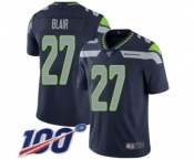 Youth Seattle Seahawks #27 Marquise Blair Navy Blue Team Color Vapor Untouchable Limited Player 100th Season Football Jersey