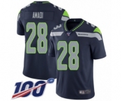 Youth Seattle Seahawks #28 Ugo Amadi Navy Blue Team Color Vapor Untouchable Limited Player 100th Season Football Jersey