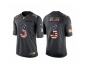 Youth Seattle Seahawks #3 Russell Wilson Anthracite Salute to Service USA Flag Fashion Jersey