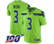 Youth Seattle Seahawks #3 Russell Wilson Limited Green Rush Vapor Untouchable 100th Season Football Jersey