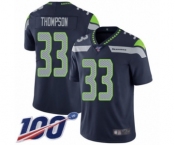 Youth Seattle Seahawks #33 Tedric Thompson Navy Blue Team Color Vapor Untouchable Limited Player 100th Season Football Jersey