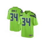 Youth Seattle Seahawks #34 Thomas Rawls Nike Green Color Rush Limited Jersey