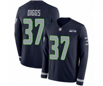 Youth Seattle Seahawks #37 Quandre Diggs Limited Navy Blue Therma Long Sleeve Football Jersey