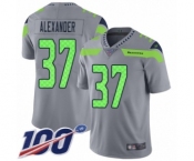 Youth Seattle Seahawks #37 Shaun Alexander Limited Silver Inverted Legend 100th Season Football Jersey