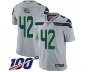 Youth Seattle Seahawks #42 Delano Hill Grey Alternate Vapor Untouchable Limited Player 100th Season Football Jersey