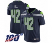 Youth Seattle Seahawks #42 Delano Hill Navy Blue Team Color Vapor Untouchable Limited Player 100th Season Football Jersey