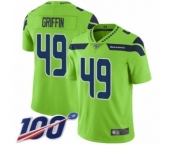 Youth Seattle Seahawks #49 Shaquem Griffin Limited Green Rush Vapor Untouchable 100th Season Football Jersey