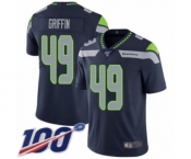 Youth Seattle Seahawks #49 Shaquem Griffin Navy Blue Team Color Vapor Untouchable Limited Player 100th Season Football Jersey