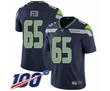 Youth Seattle Seahawks #65 Germain Ifedi Navy Blue Team Color Vapor Untouchable Limited Player 100th Season Football Jersey