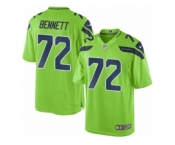 Youth Seattle Seahawks #72 Michael Bennett Green Color Rush Limited Jersey