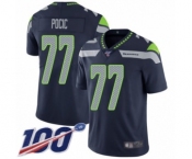 Youth Seattle Seahawks #77 Ethan Pocic Navy Blue Team Color Vapor Untouchable Limited Player 100th Season Football Jersey