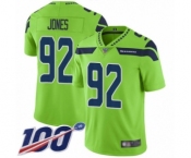 Youth Seattle Seahawks #92 Nazair Jones Limited Green Rush Vapor Untouchable 100th Season Football Jersey