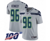 Youth Seattle Seahawks #96 Cortez Kennedy Grey Alternate Vapor Untouchable Limited Player 100th Season Football Jersey