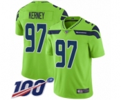 Youth Seattle Seahawks #97 Patrick Kerney Limited Green Rush Vapor Untouchable 100th Season Football Jersey