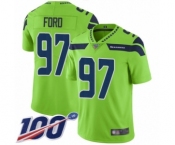 Youth Seattle Seahawks #97 Poona Ford Limited Green Rush Vapor Untouchable 100th Season Football Jersey