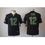 nike youth nfl jerseys seattle seahawks #12 fan black[nike impact limited]