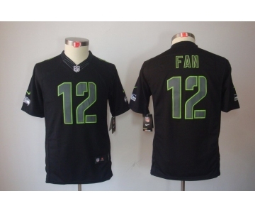 nike youth nfl jerseys seattle seahawks #12 fan black[nike impact limited]