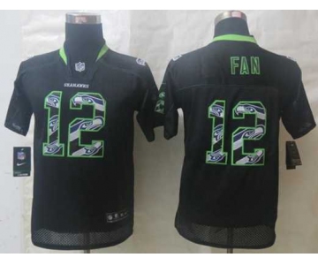 nike youth nfl jerseys seattle seahawks #12 fan black[nike united sideline]